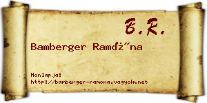 Bamberger Ramóna névjegykártya